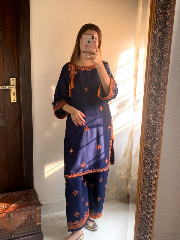 Balochi Embroided navy blue