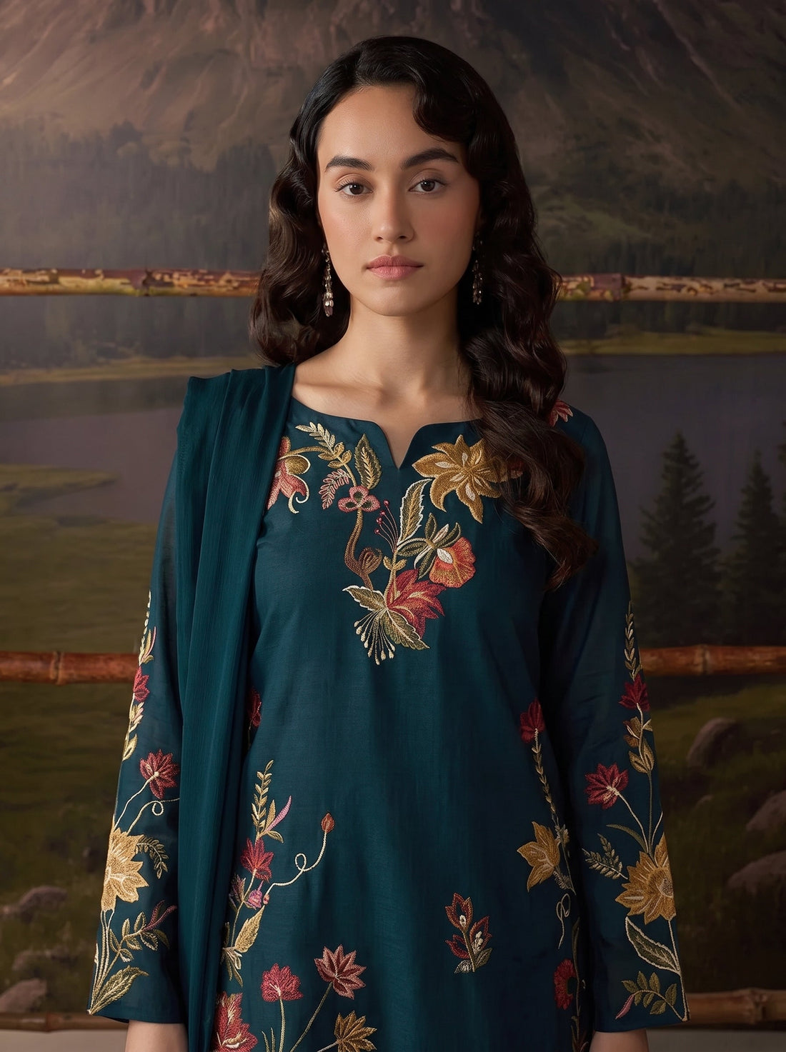 Fizzah Embroidered 3PC Lawn Cotton – Teal