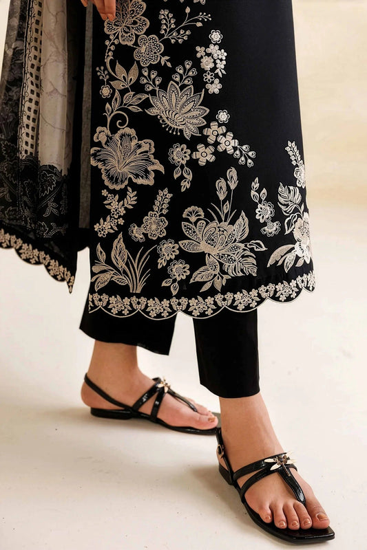 Mehar Bano Embroidered 3PC Lawn Cotton – Black