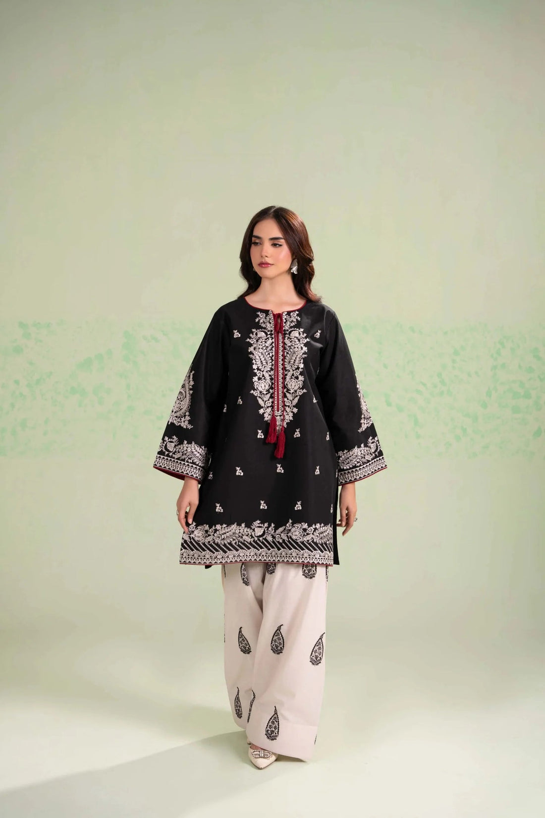 Marwa Black Embroidered 3pc Cotton Suit